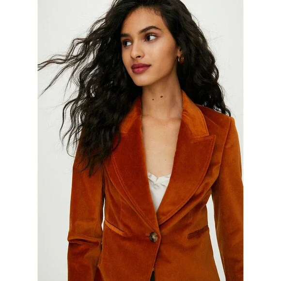 Wilfred Mona Velvet Blazer Single-button, Velvet Blazer Size 2 - Picture 8 of 9